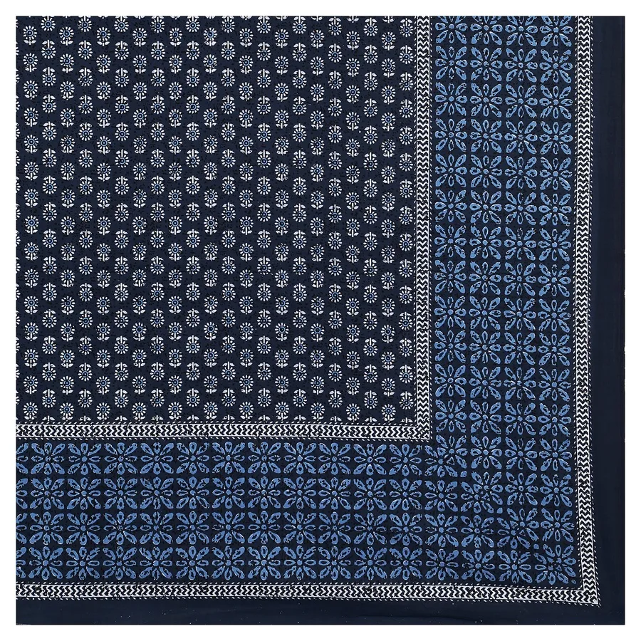 Beautiful Navy Blue Diwan Size Bedsheet Closeup Beautiful Navy Blue Diwan Size Bedsheet Closeup