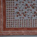 Light Grey Floral Print Pure Cotton King Size Bed Sheet (108×108)