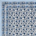 Ethnic Blue Floral Jaal Print Pure Cotton Double Bedsheet