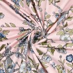 Green Floral Leaf Print Double Bed Dohar + King Size Bedsheet with Two Pillow Cover Set