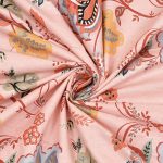 Pink Base Floral Print Double Bed Dohar + King Size Bedsheet with Two Pillow Cover
