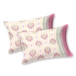 Pink Floral Boota King Size Bedsheet with 2 Pillow Covers Set