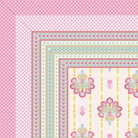 Pink Floral Boota King Size Bedsheet