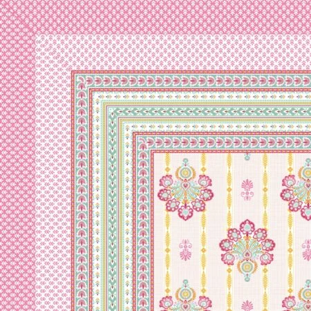 Pink Floral Boota King Size Bedsheet