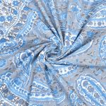 Ethnic Jaipuri Blue Floral Print Sky Color Double Bed Sheet