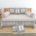 Blue Floral Jaal Gold Floral Print Pure Cotton Diwan Set