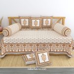 Red Floral Jaal Gold Floral Print Pure Cotton Diwan Set