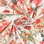 Beautiful Cream Pink Flowers King Size Bedsheet with Two Pillow Covers