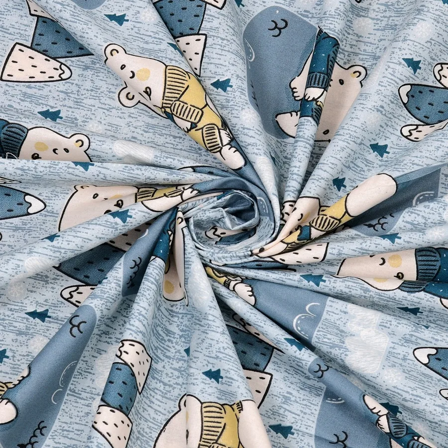 Blue Panda Kids Bedsheet with One Pillow Covers