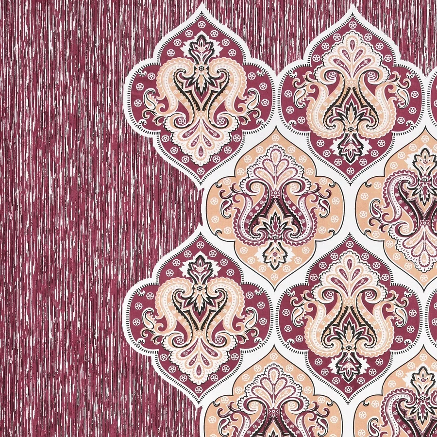 Dark Cherry Floral Print Single Bedsheet Closeup Dark Cherry Floral Print Single Bedsheet Closeup