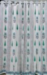 Sea Green Block Boota Print Hand Block Print Door Curtains Set
