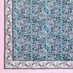 Dark Sky Base Pink Floral Bedsheet with One Pillow Cover