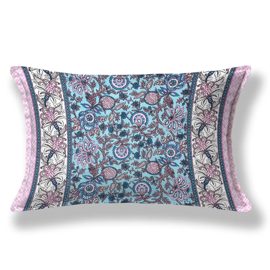 Dark Sky Base Pink Floral Bedsheet One Pillow Cover Dark Sky Base Pink Floral Bedsheet One Pillow Cover