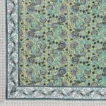 Green Base Grey Floral Bedsheet with One Pillow Cover