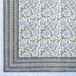 White Base Blue Floral Bedsheet with One Pillow Cover
