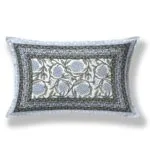 White Base Blue Floral Bedsheet with One Pillow Cover