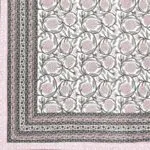 White Base Light Pink Floral Bedsheet with One Pillow Cover
