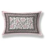 White Base Light Pink Floral Bedsheet with One Pillow Cover